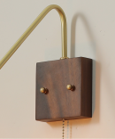 Vintage Walnut Hallway Wall Sconce
