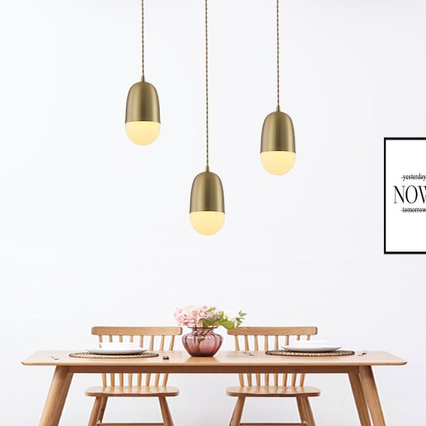 Simple all-brass single-head chandelier