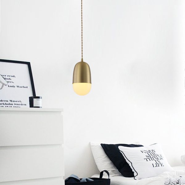 Simple all-brass single-head chandelier