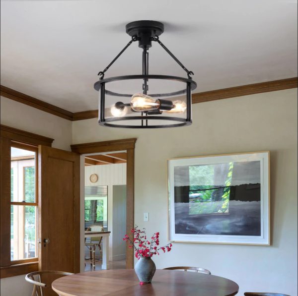 Iron ceiling light 3 heads