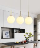 Modern Simple Atmosphere Dining Table Glass Orb Chandelier
