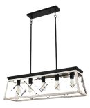 Dining Table Linear Rustic Hanging Farmhouse Iron Lamps