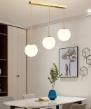 Modern Simple Atmosphere Dining Table Glass Orb Chandelier