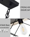 Dining Table Linear Rustic Hanging Farmhouse Iron Lamps