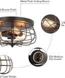Vintage Industrial Style Iron Bedroom Ceiling Lights