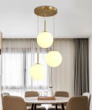 Modern Simple Atmosphere Dining Table Glass Orb Chandelier